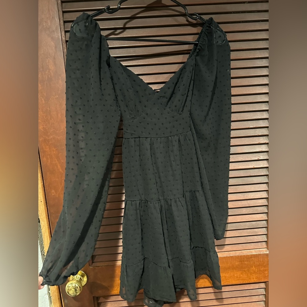 Lulus short sheer dress, back opened with ties